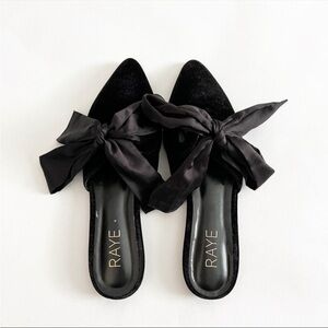 RAYE Magnolia Black Velvet Slides